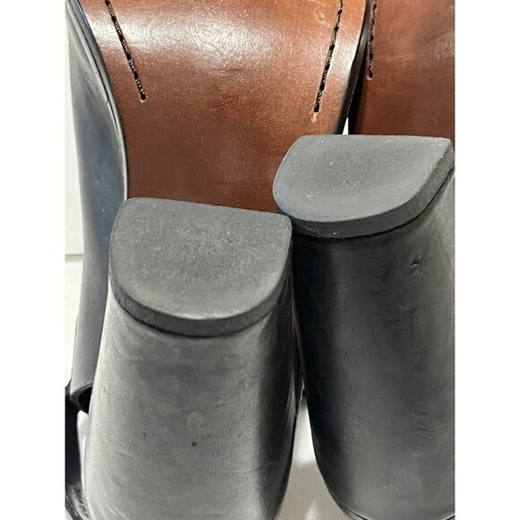 Rag & Bone Trafford Lace-Up Booties Black Leather size 6-1/2 Open Toe sling back - Picture 11 of 11